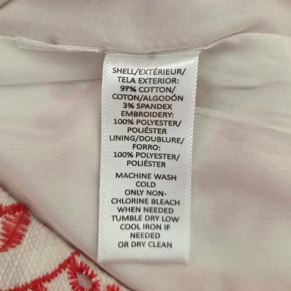 LOFT ANN KLEIN Boho Mini Skirt Petites Orange Embroidered Eyelet  Size 6P - Picture 6 of 9